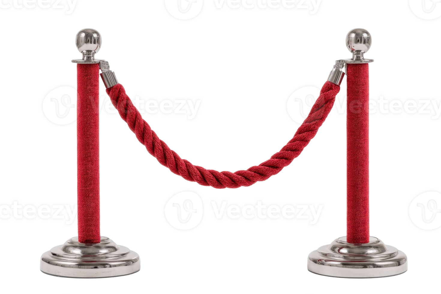 A red rope with two metal poles png