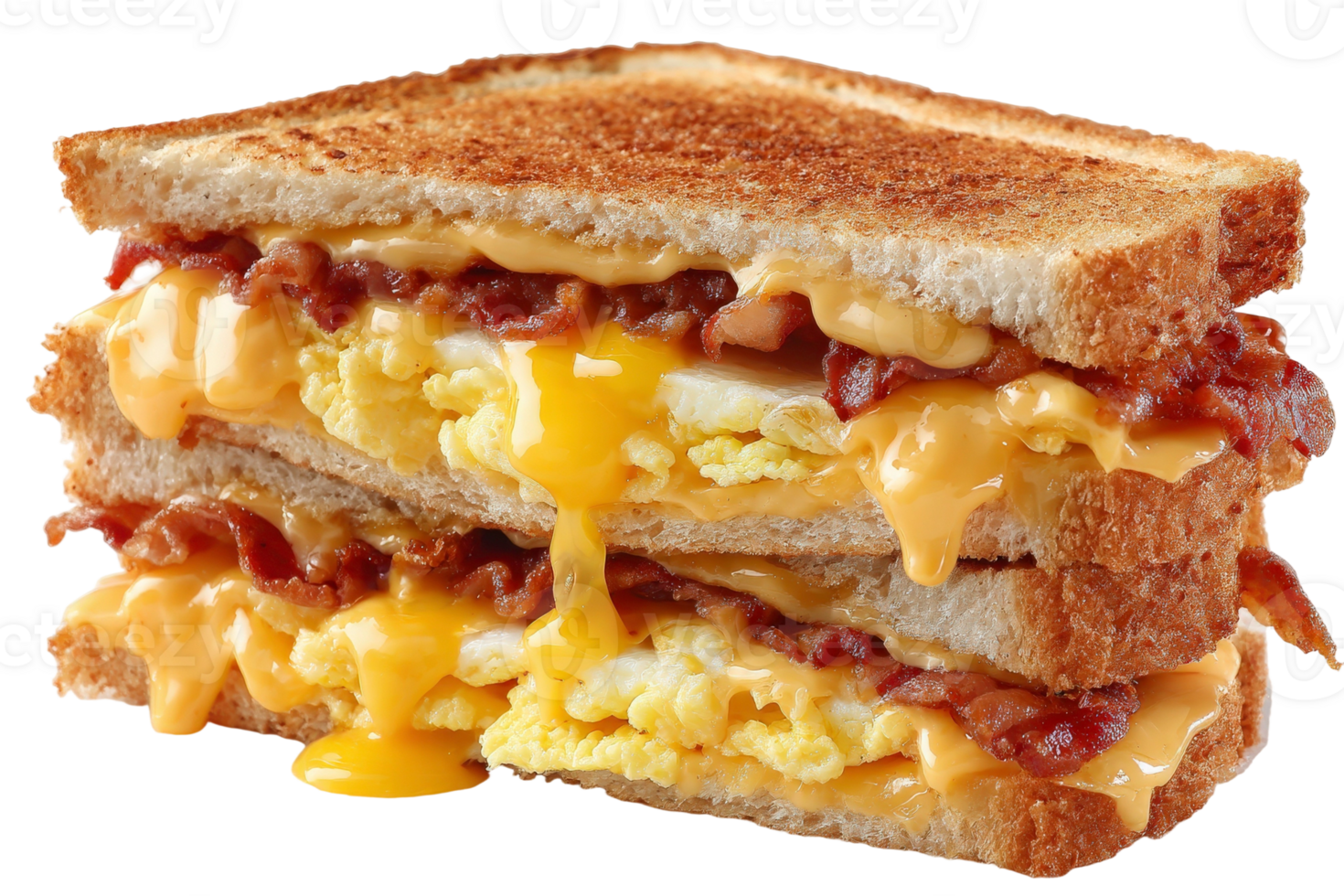 A stack of bacon, egg and cheese sandwiches png