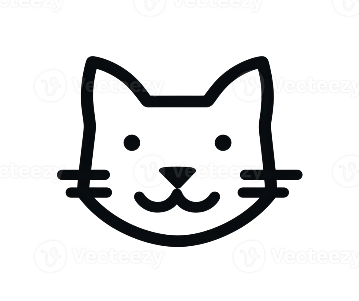A black cat icon on a black background png