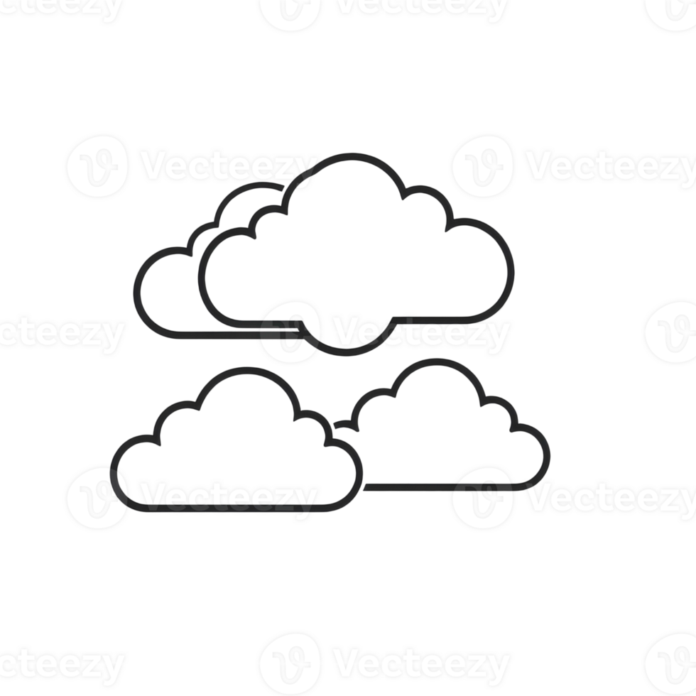 A black and white drawing of clouds png