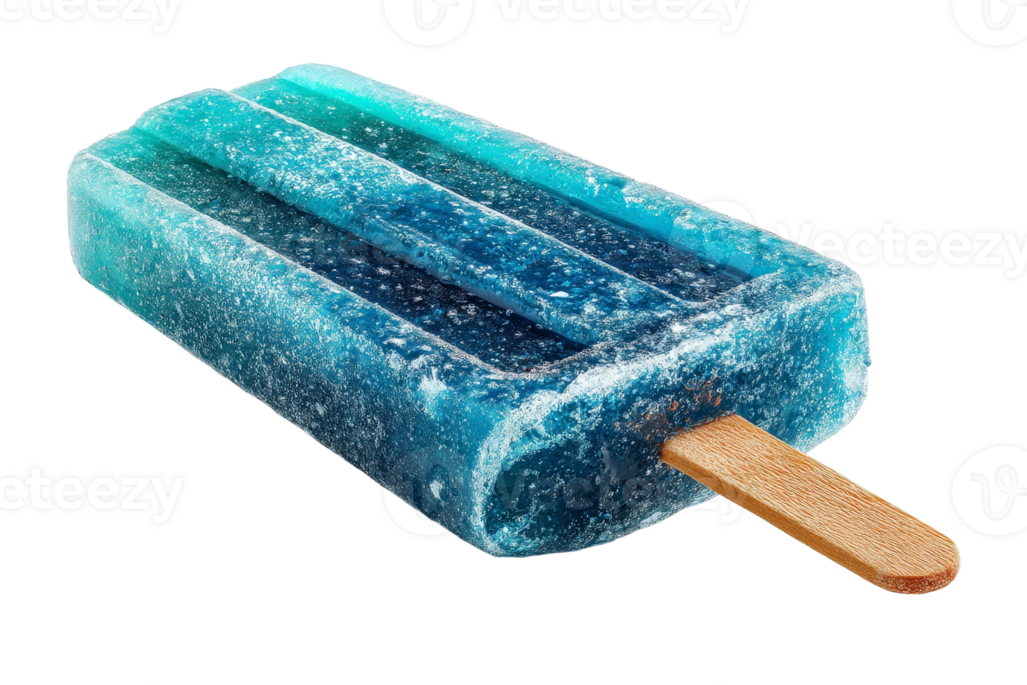Ice popsicle with blue ice on top png