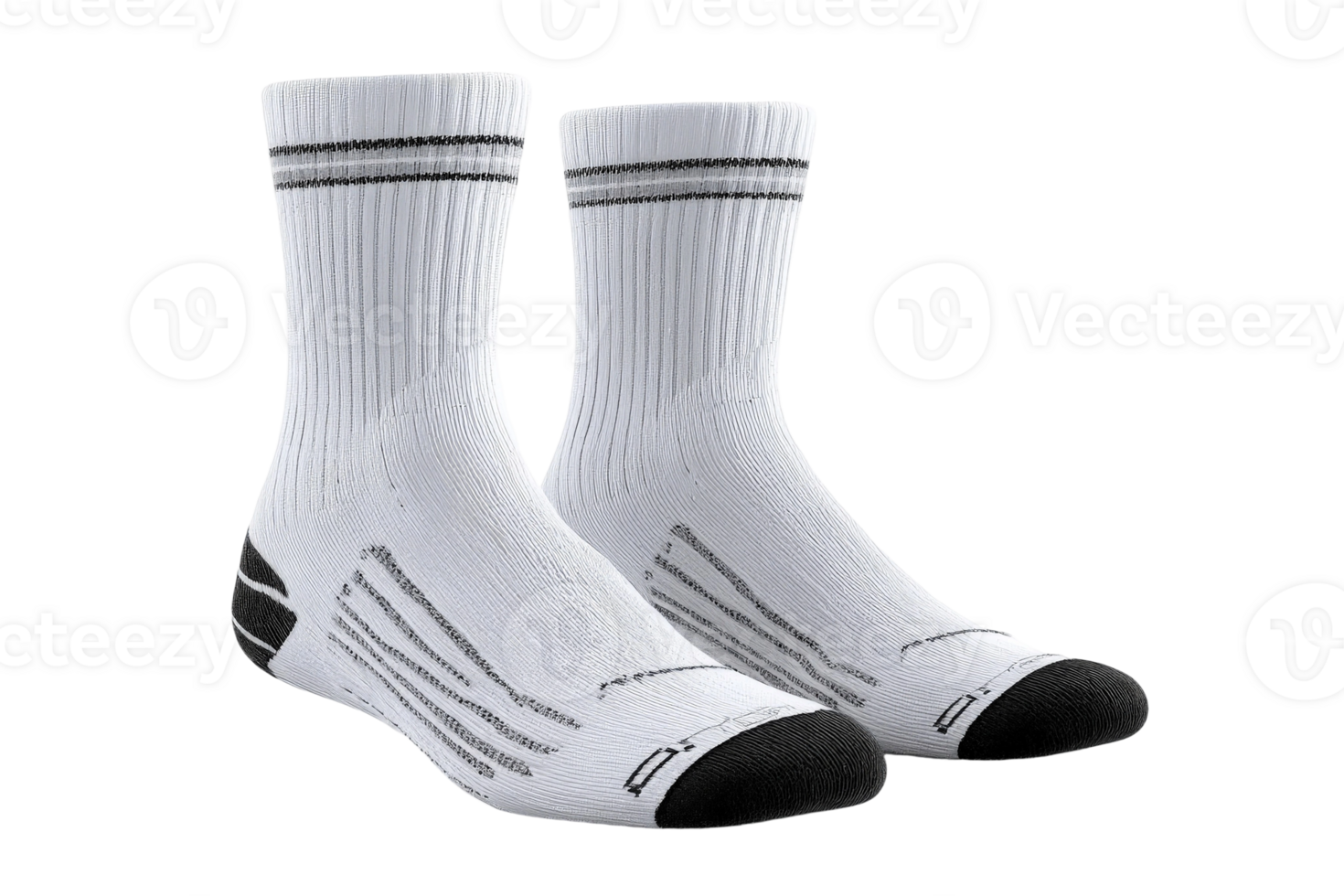 Two pairs of white socks on a black background png