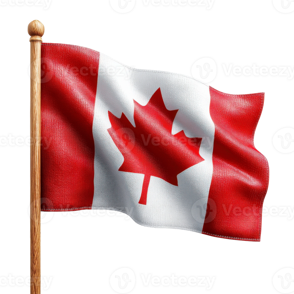 The canadian flag waving in the wind png