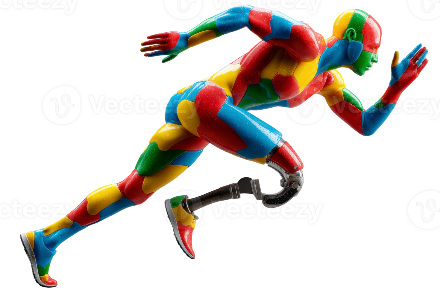 A man in a colorful suit running png