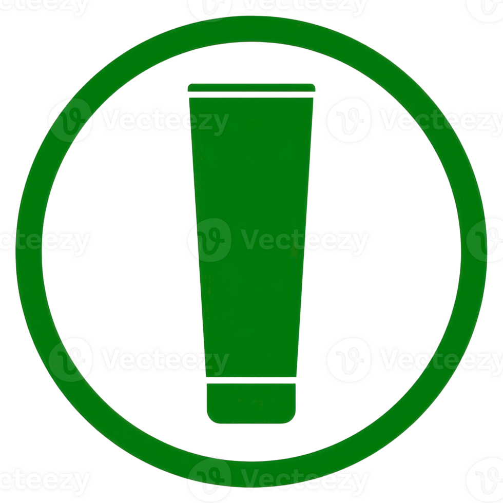 A green tube with a white label on it png