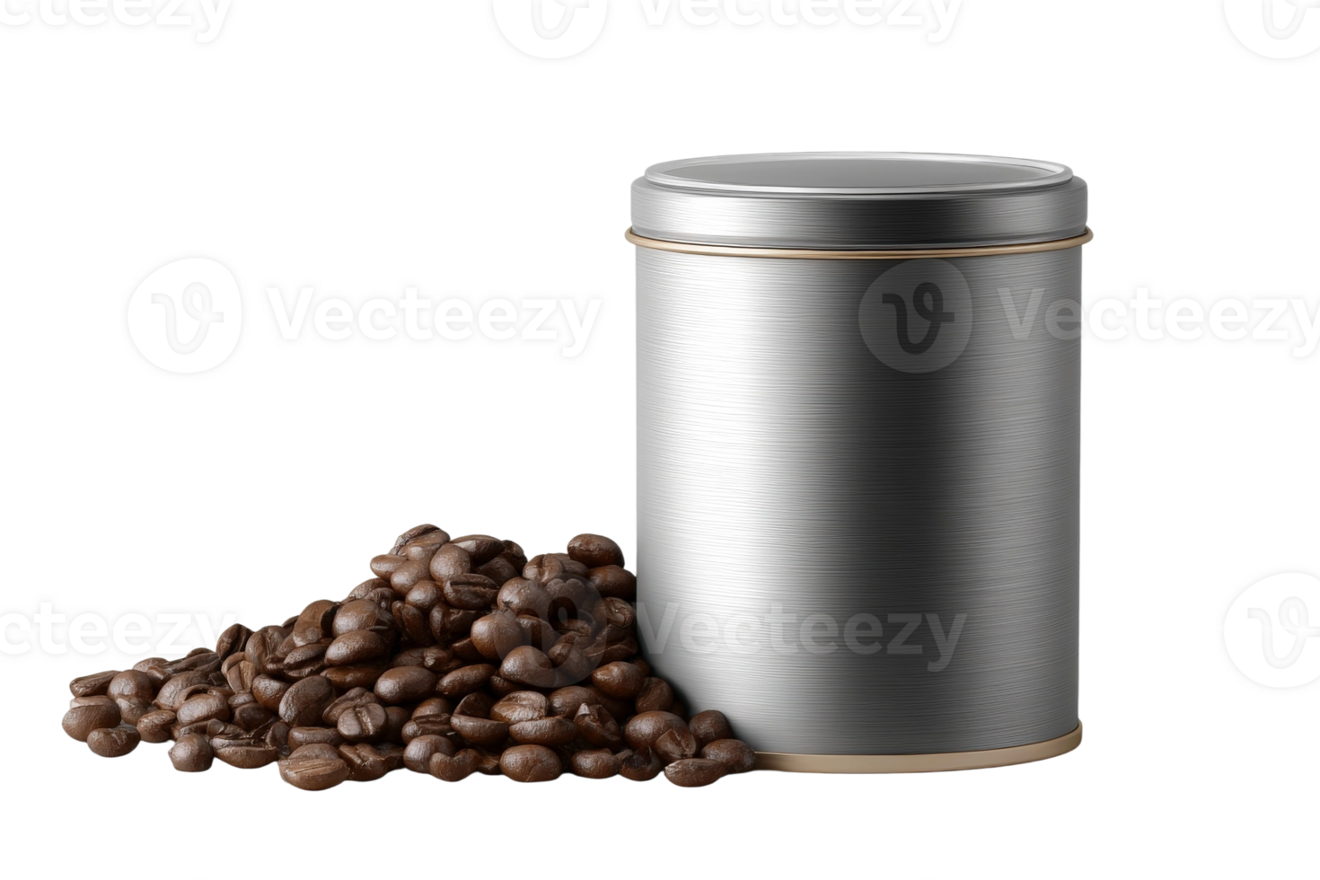 A canister of coffee beans and a metal container png