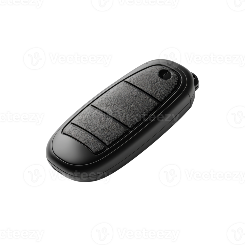 A black remote control is shown on a black background png