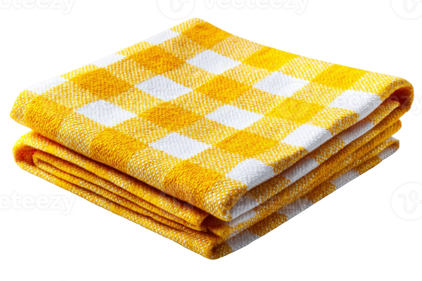 Yellow and white checkered towel png