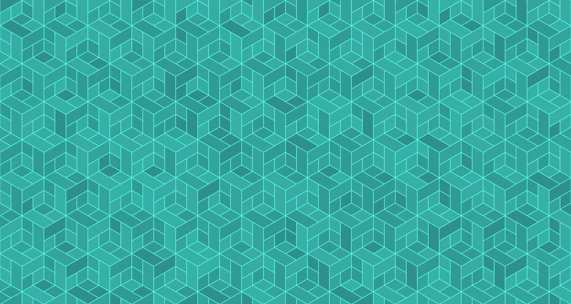 Geometric teal pattern with cubes vector