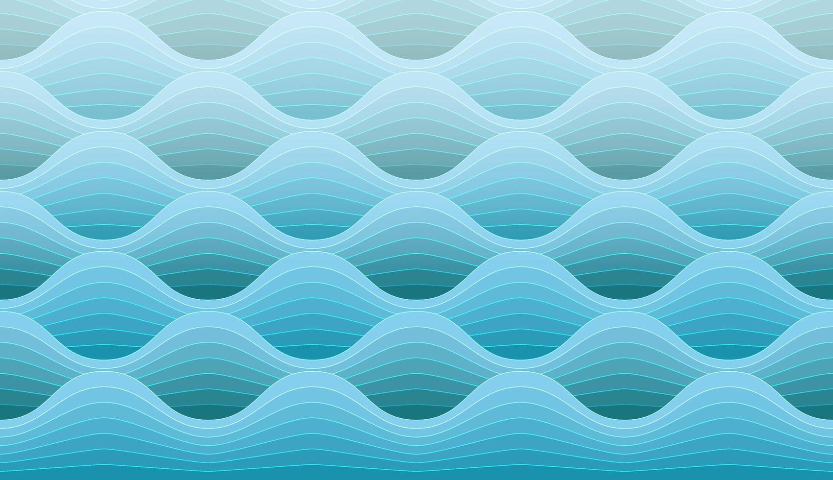 Pattern of waves in blue tones vector