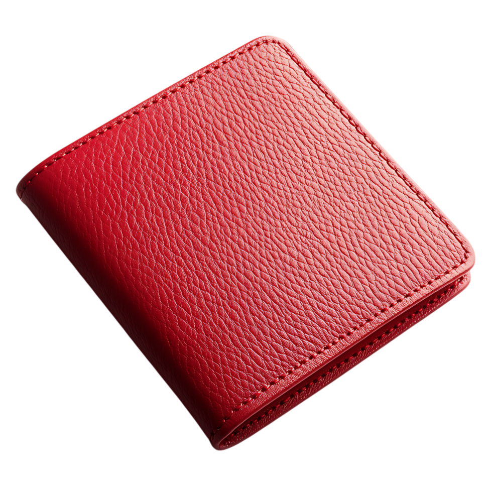 Red leather wallet isolated on transparent background png