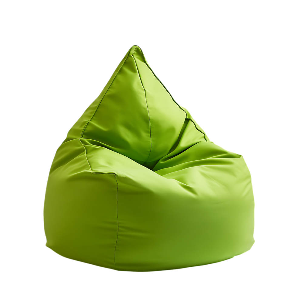 Lime green beanbag chair isolated on transparent background png