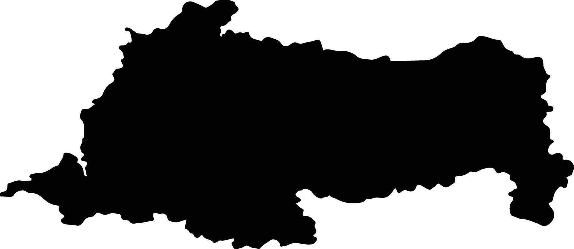 Provincia de Valdivia Chile silhouette map vector