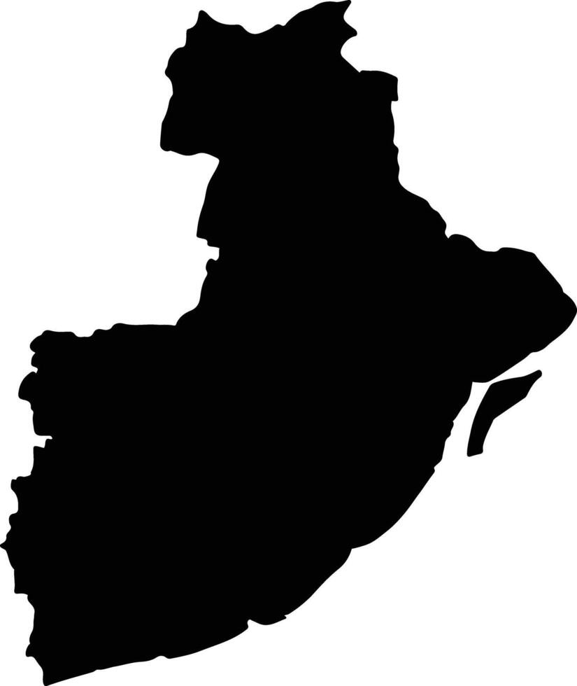 Purba Medinipur India silhouette map vector