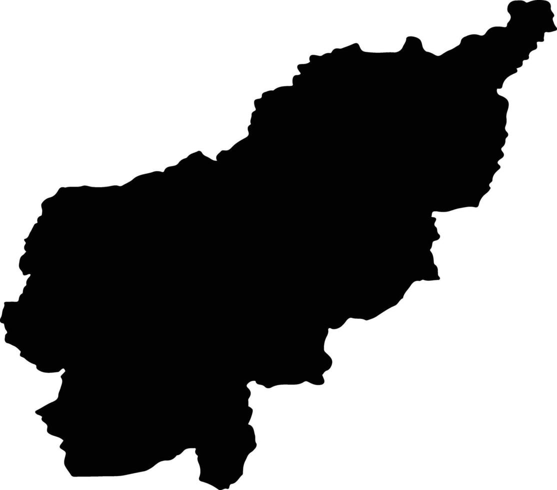 Queenstown Lakes District New Zealand silhouette map vector
