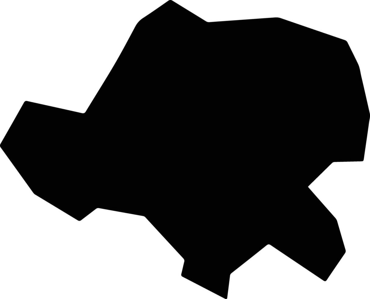 Radovish North Macedonia silhouette map vector