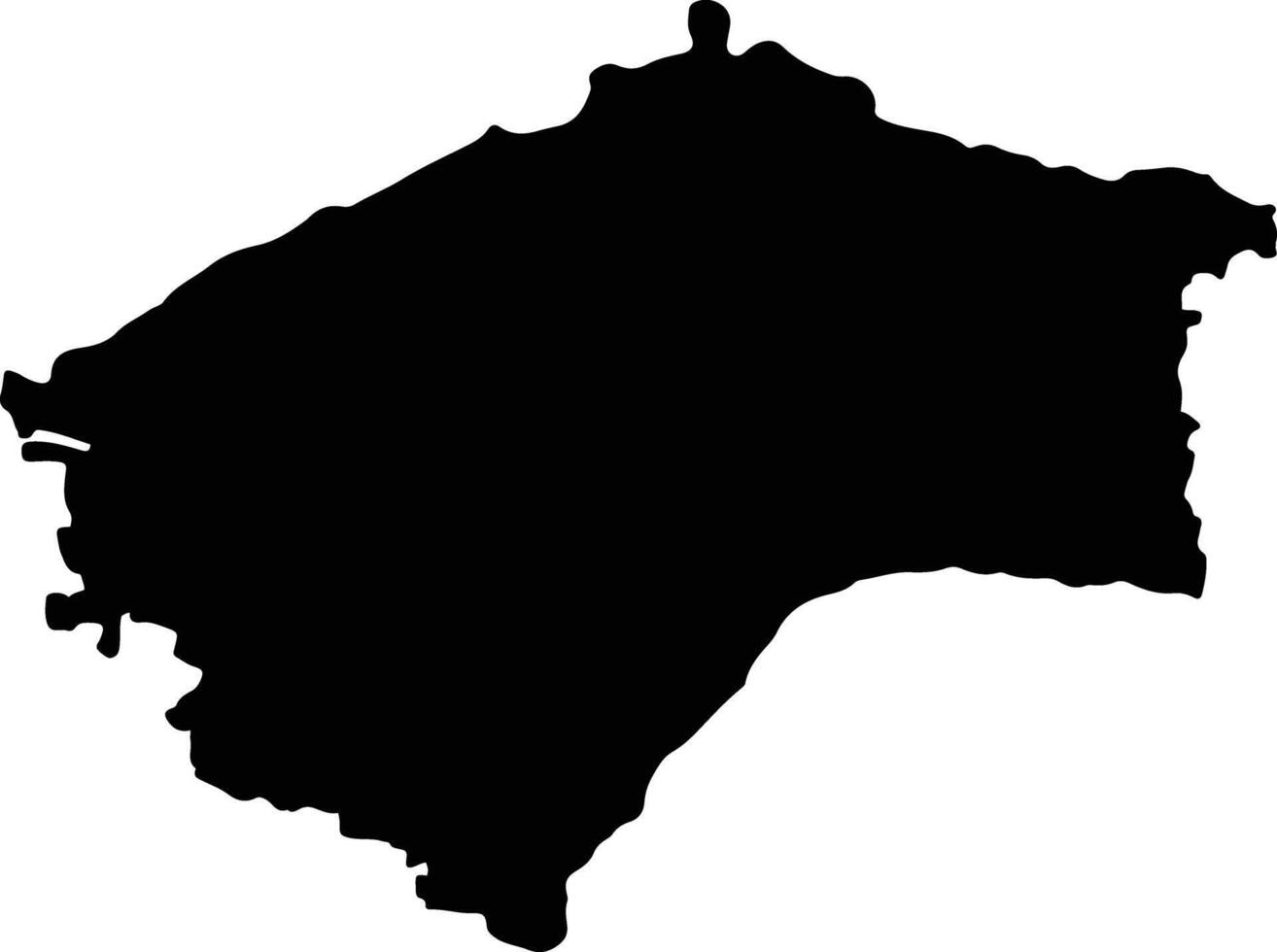 Raichur India silhouette map vector