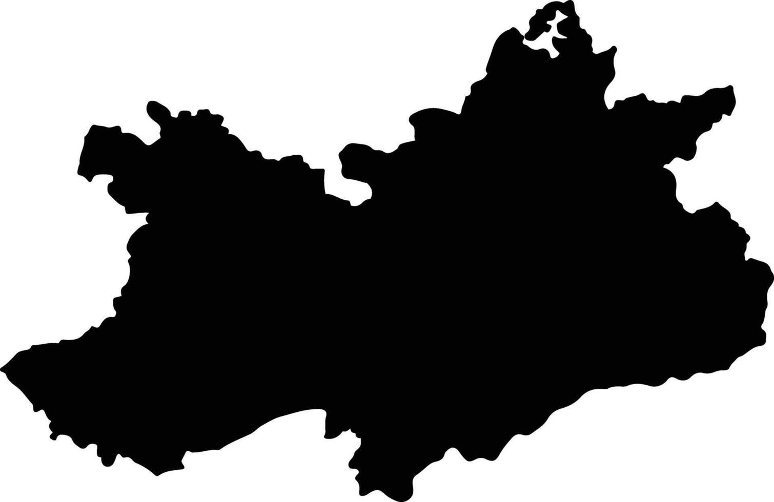Raisen India silhouette map vector