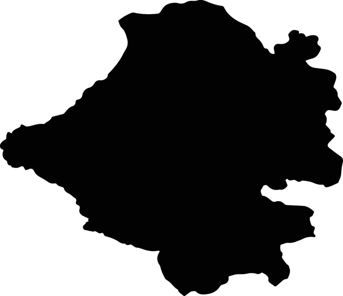 Rajouri India silhouette map vector