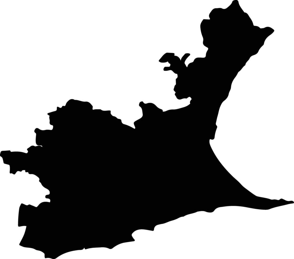 Ramanathapuram India silhouette map vector