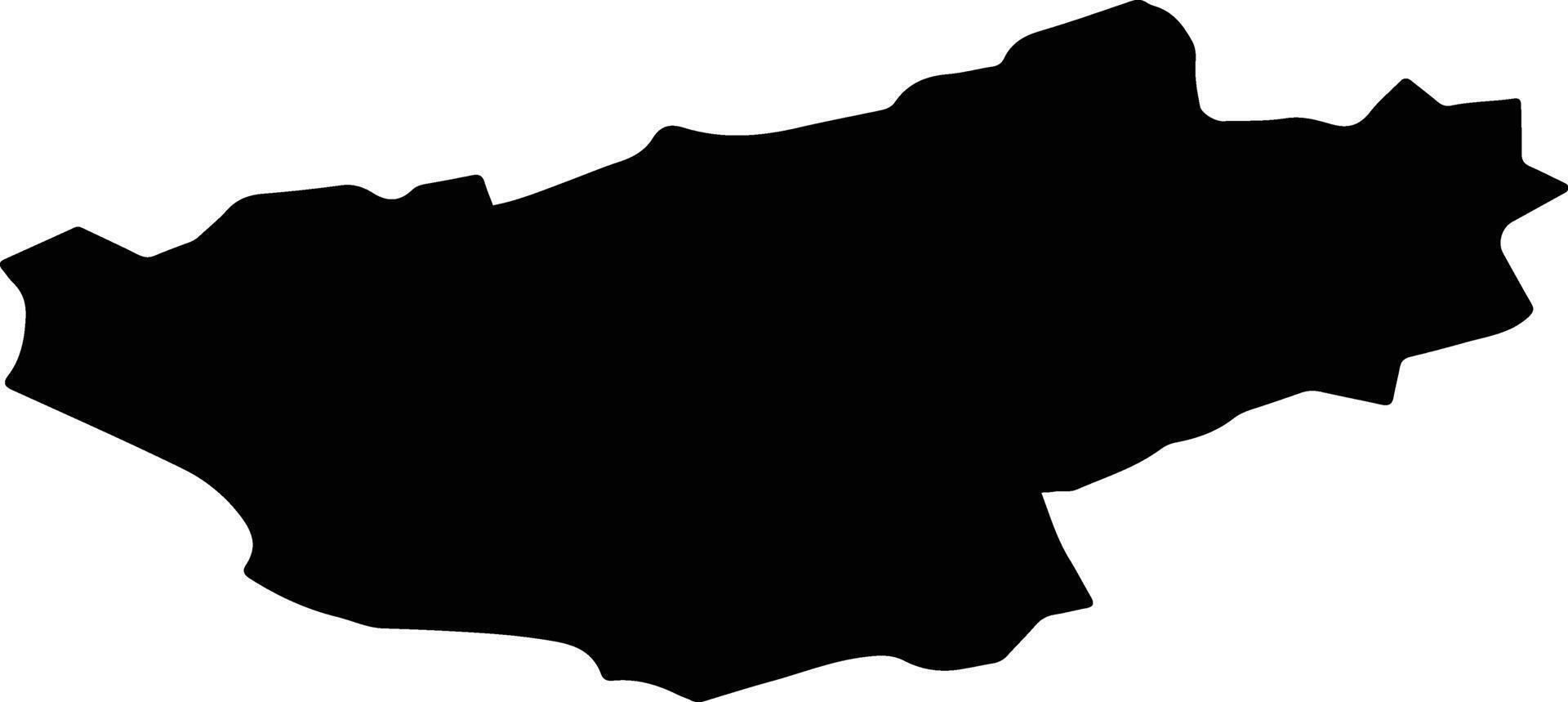 Rasht District Tajikistan silhouette map vector