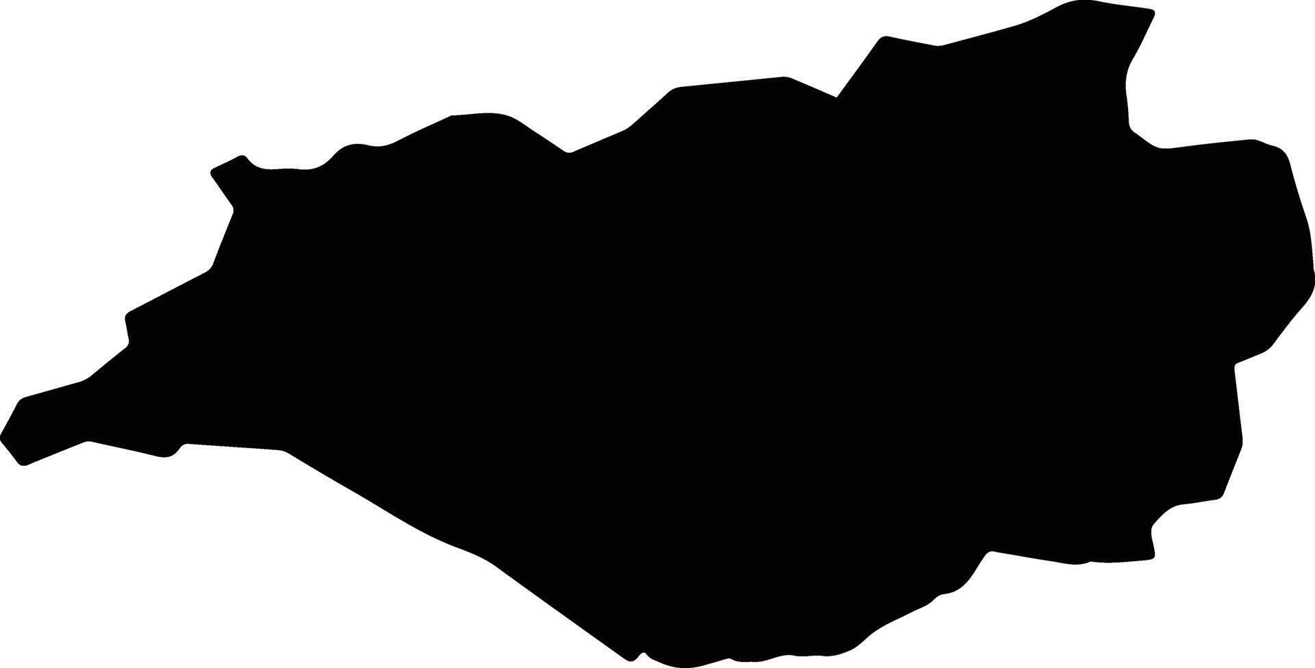 Raska Municipality Serbia silhouette map vector