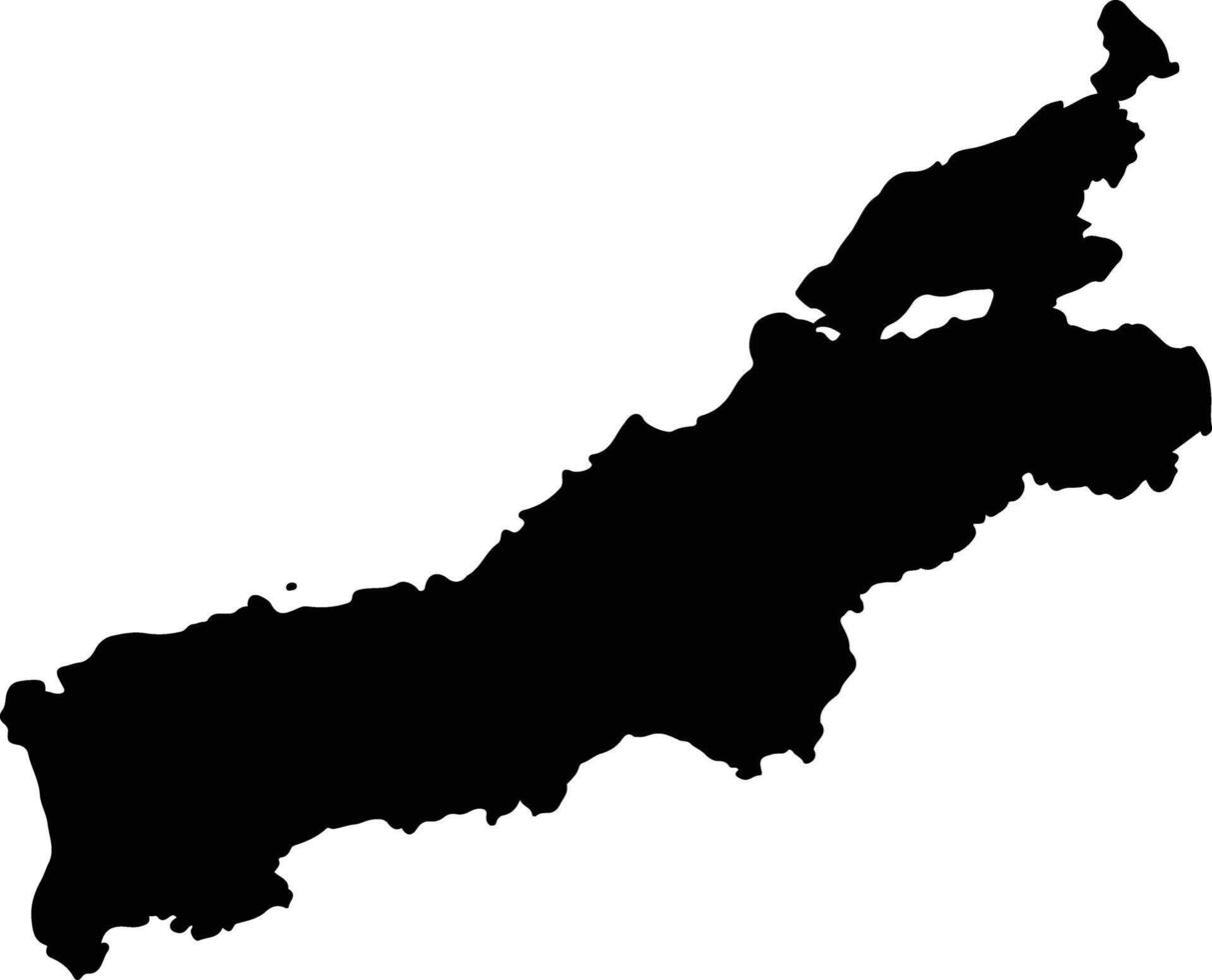 Rote Ndao Indonesia silhouette map vector