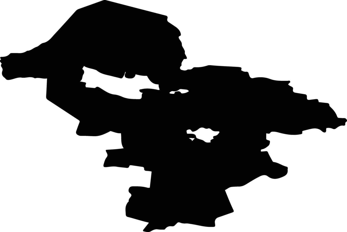Rybinsky Rayon Russia silhouette map vector