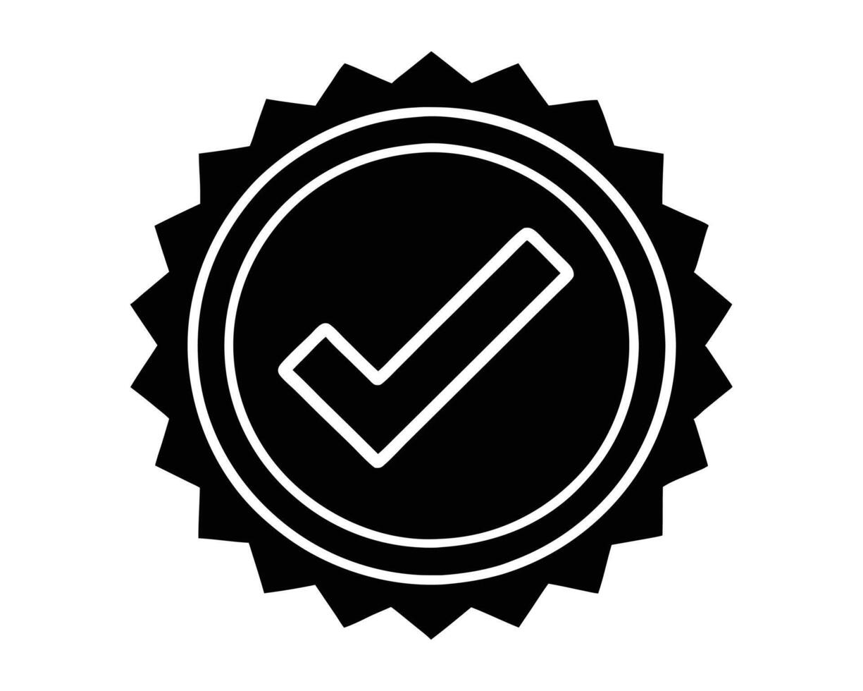 Approved or verified seal illustration with a checkmark sign for success and positive results vector