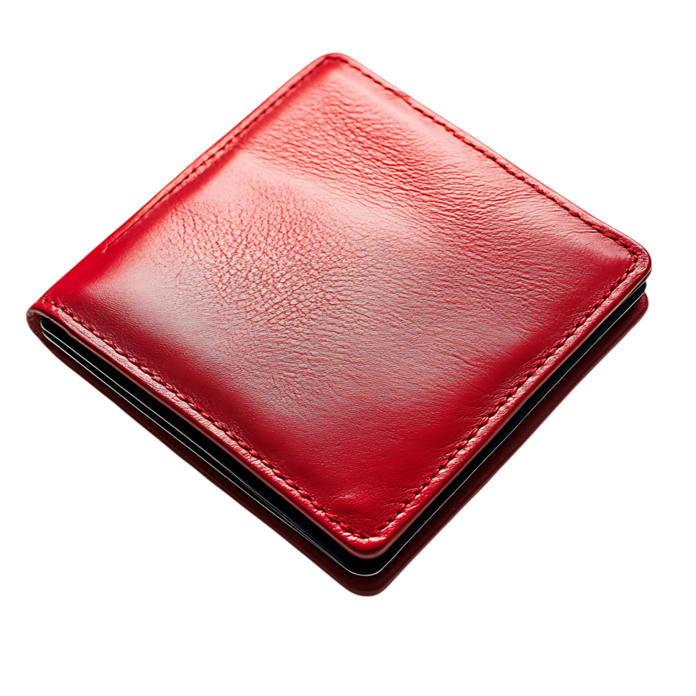Red leather isolated on transparent background png