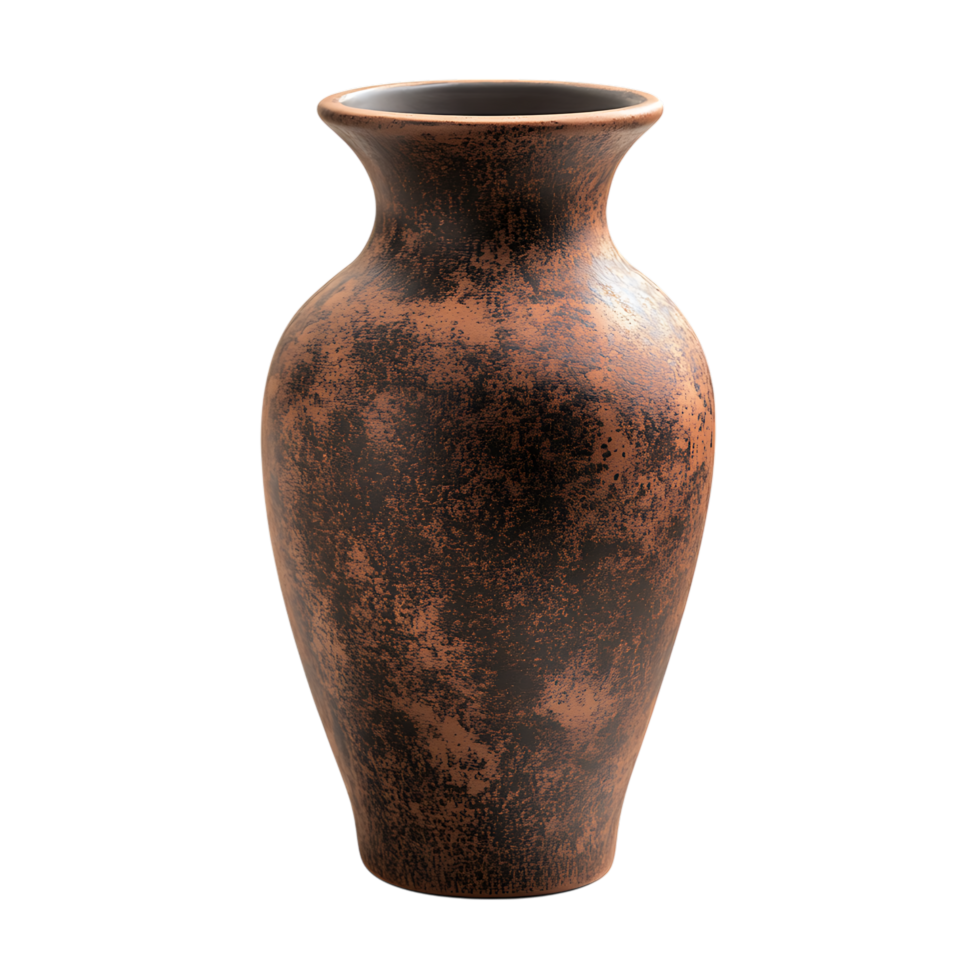 Rustic copper vase isolated on transparent background png