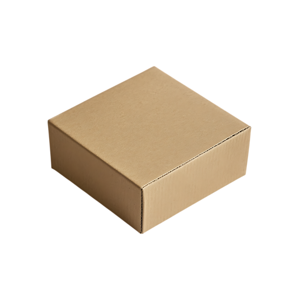 Square cardboard box isolated on transparent background png