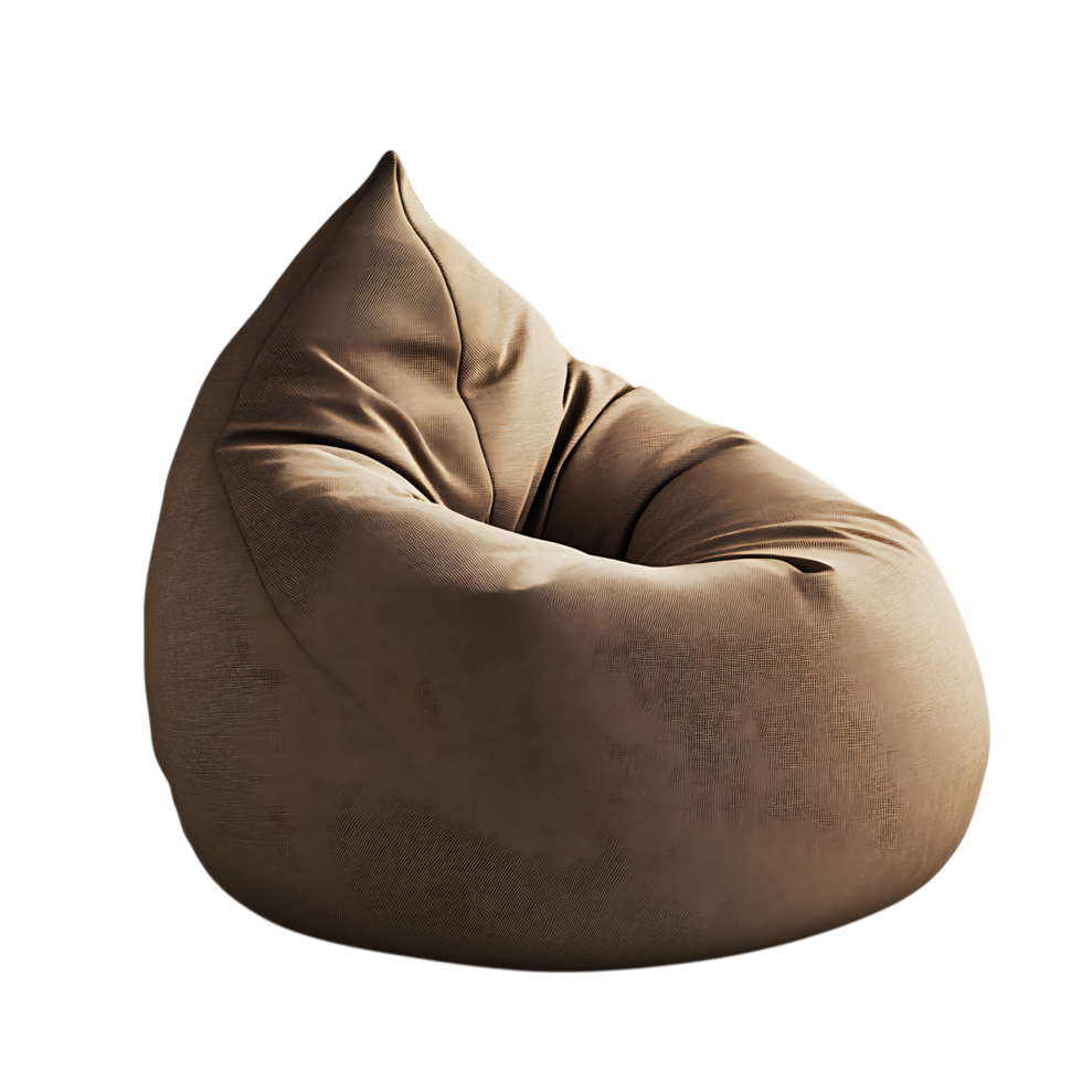 Beige beanbag chair isolated on transparent background png