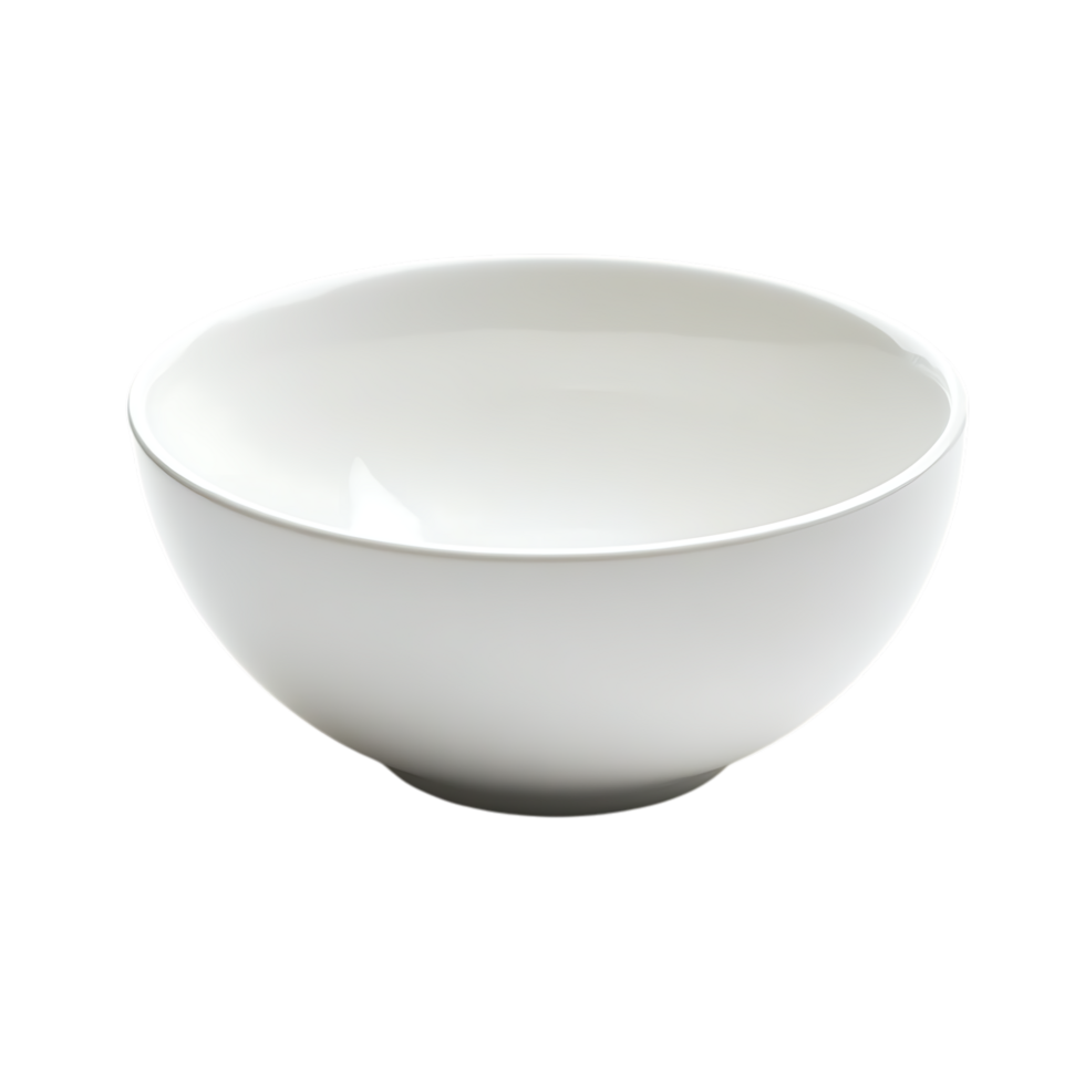 Empty white ceramic bowl isolated on a transparent background png