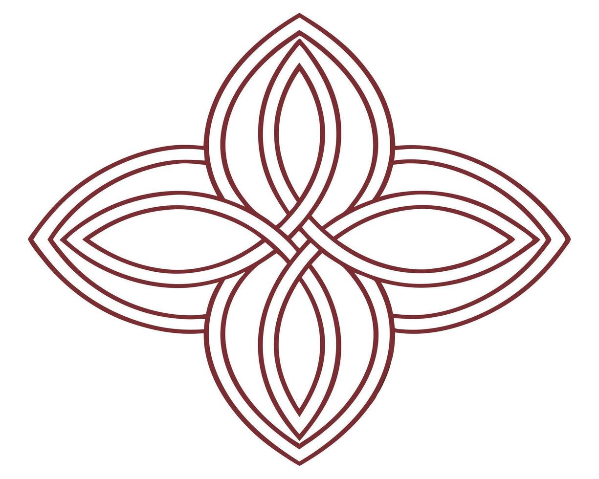 Decorative floral ornament featuring intertwined lines and elegant abstract design element vector