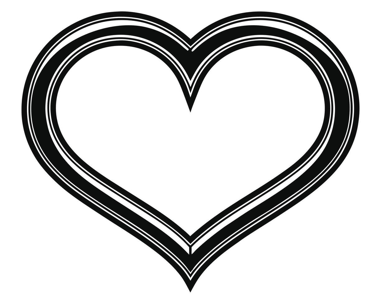 Elegant black and white heart shape design illustration perfect for love and romance themes vector