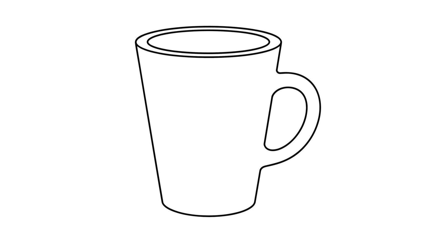 An Illustration of a Tapered Mug with Handle for Hot or Cold Beverages vector