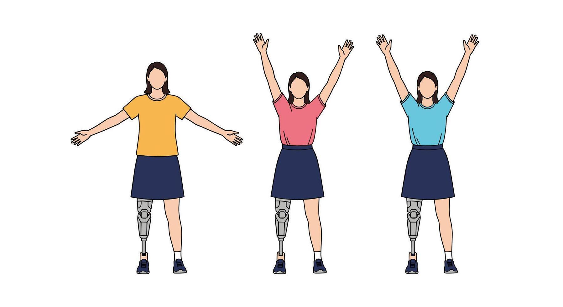 Celebrating Diversity Adaptive Athletes and Lower Limb Prosthetics for a Bright Future of Inclusivity vector