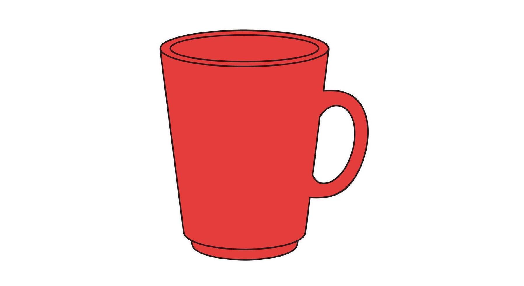 A Vibrant Red Ceramic Mug A Simple and Versatile Kitchen Essential for Daily Use vector