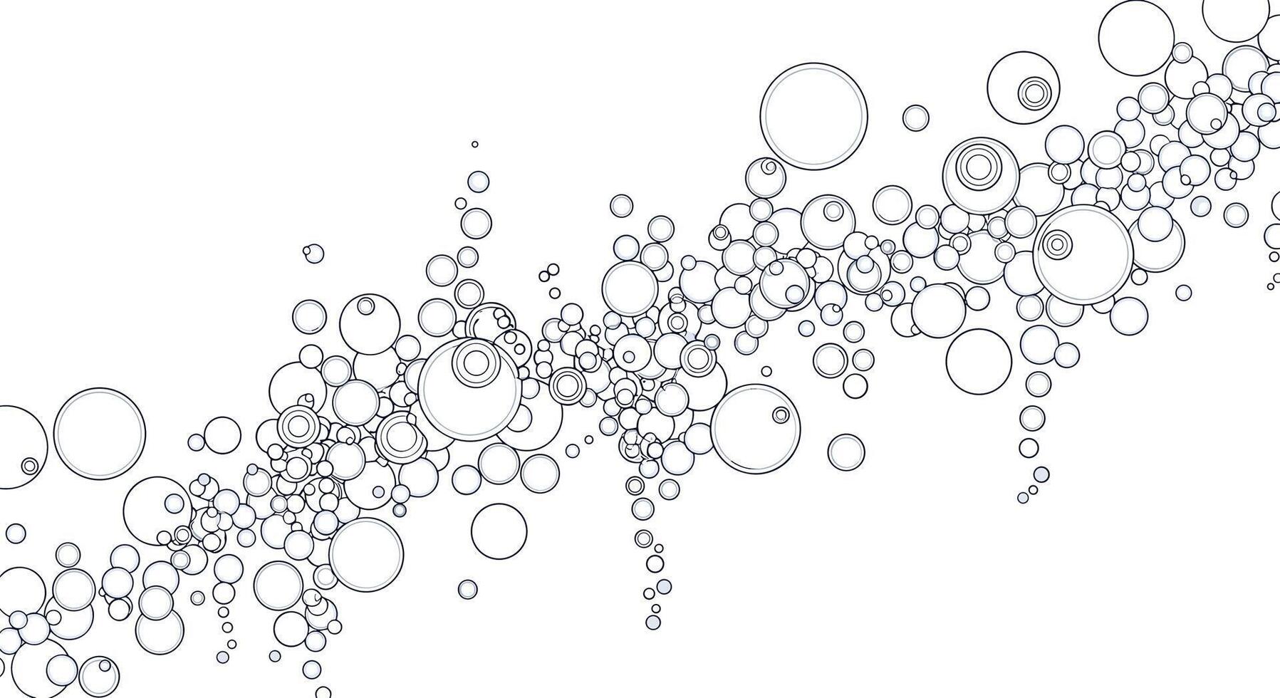 Abstract Bubble Stream with Light Shimmering Effect Flowing Against a Clean Background vector