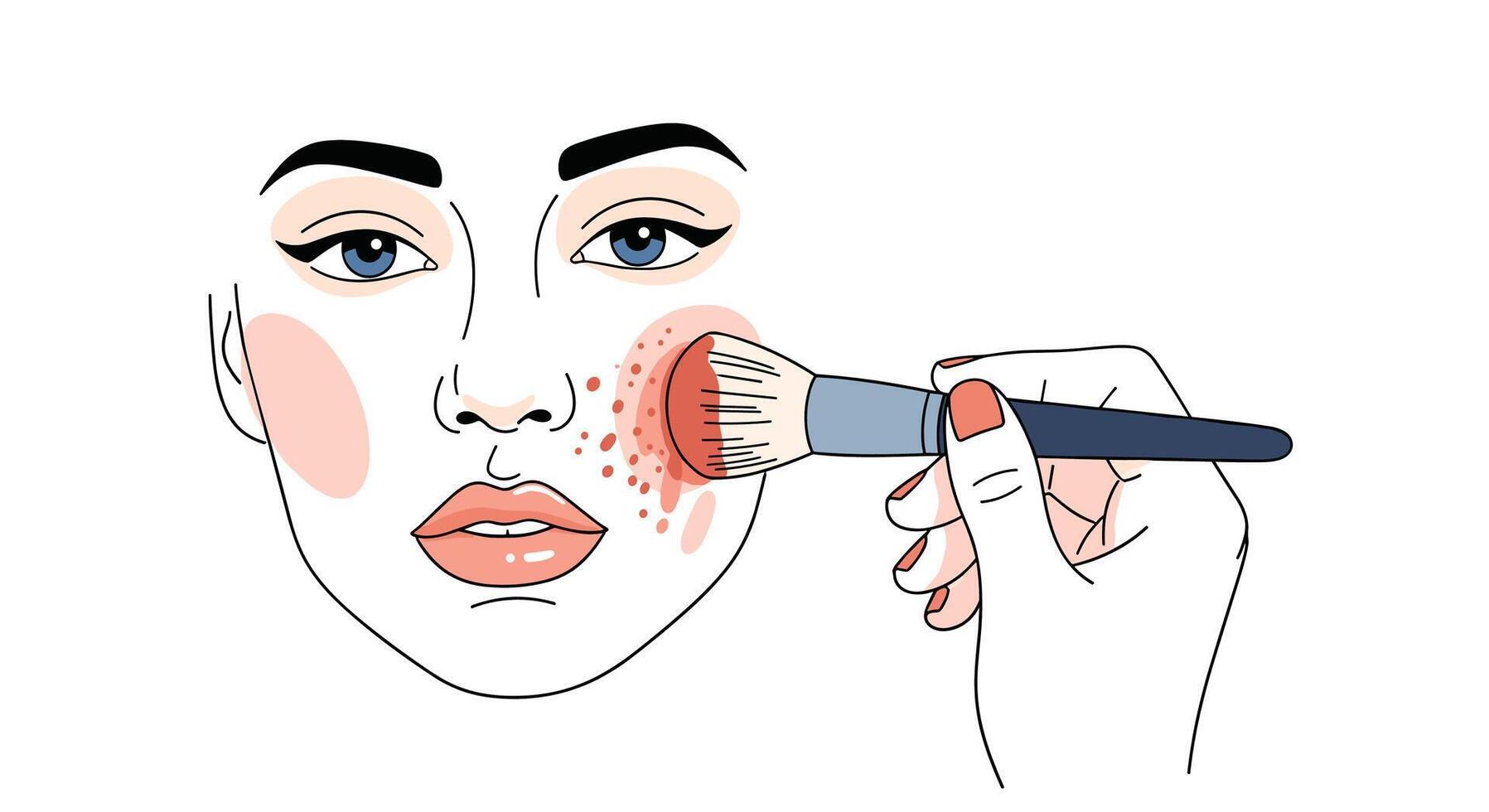 Achieving the Perfect Blush How to Apply Blush for a Radiant and Natural Look vector