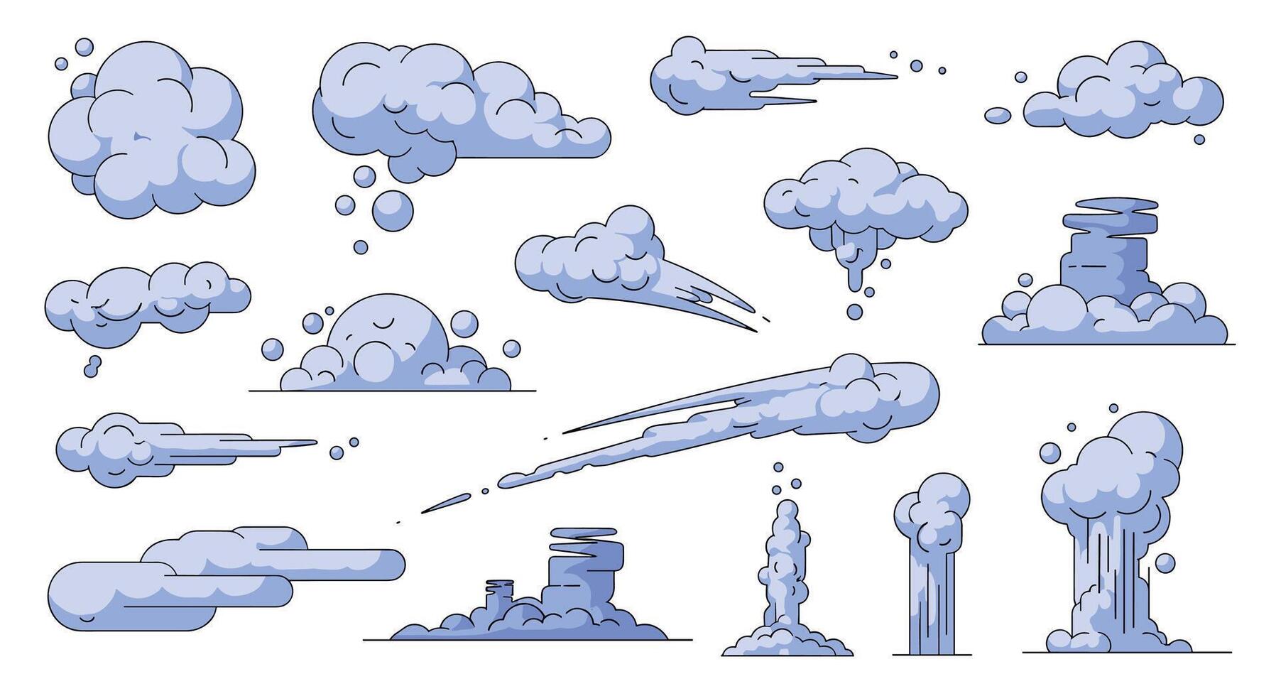 Diverse Cloud Formations A Comprehensive Study of Various Atmospheric Phenomena and Their Origins vector