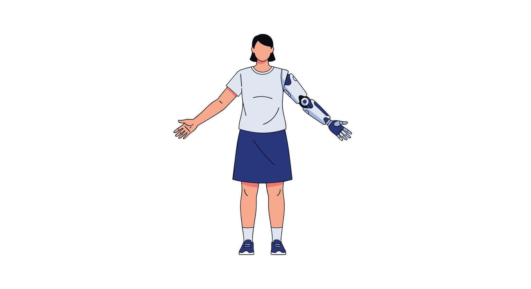 Embracing Innovation and Resilience The Story of a Prosthetic Arm Technology Revolution vector