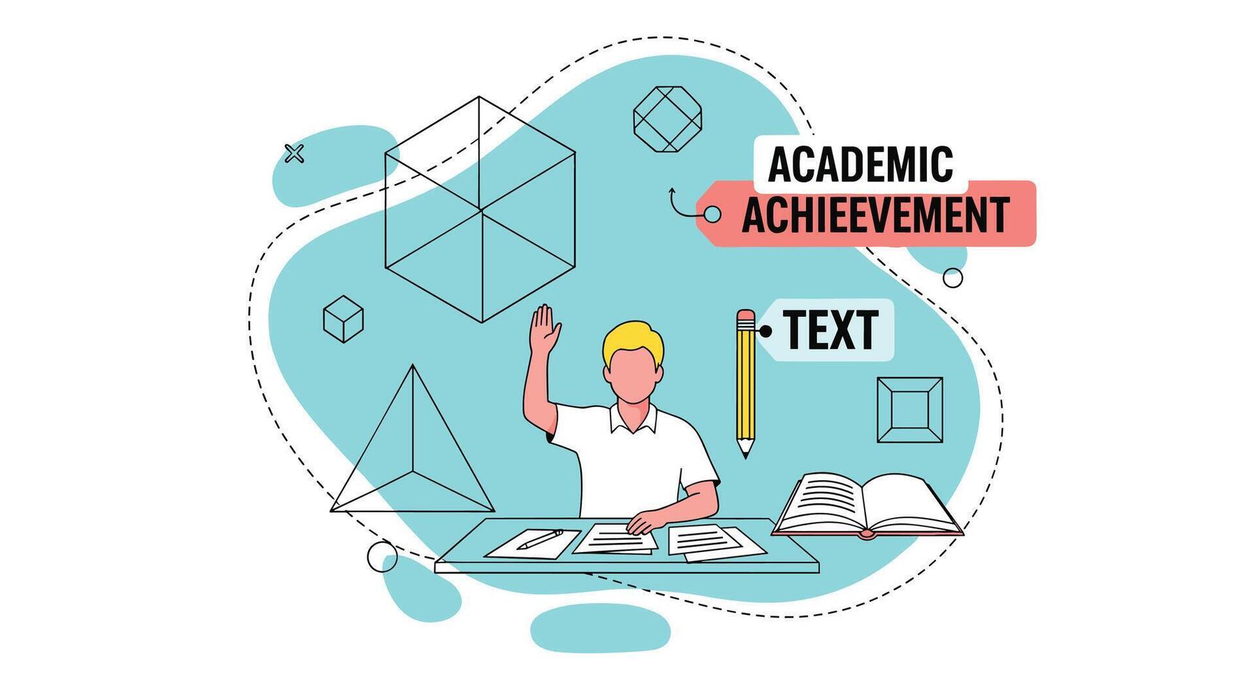 Achieving Success Through Academic Excellence and The Important Role of Studying Regularly at School vector