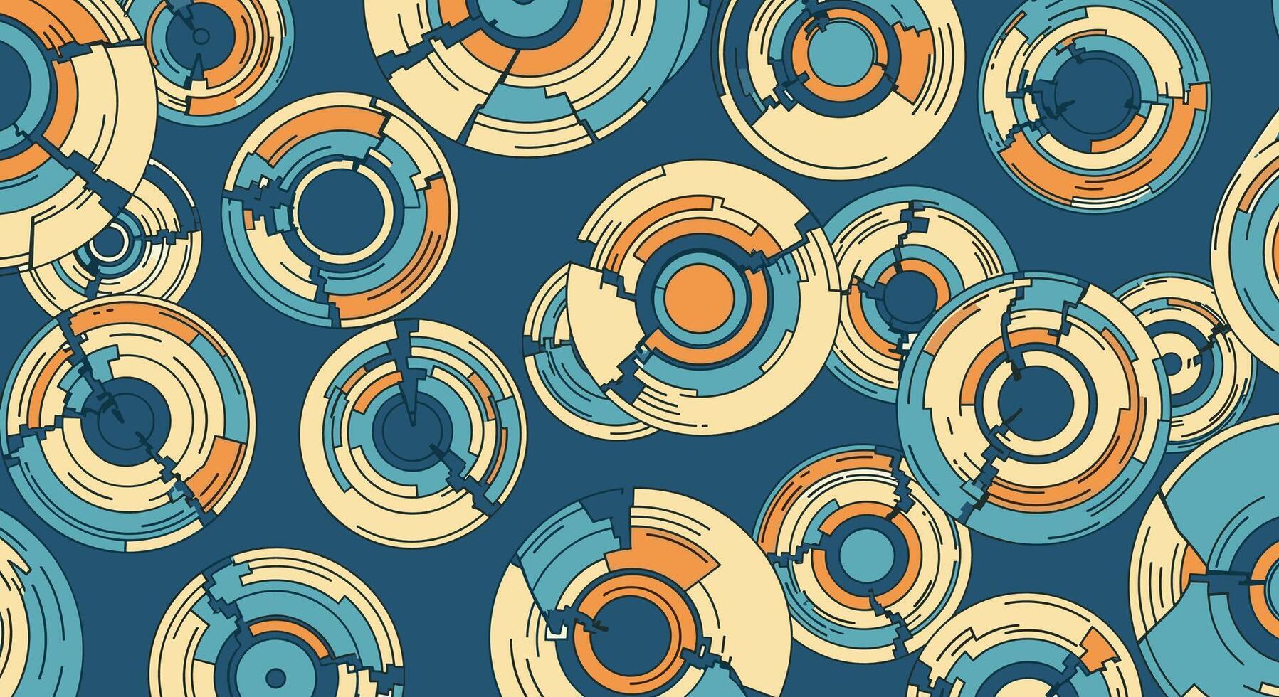 Fractured Circular Patterns A Detailed Examination of Circular Fragmentation And Decorative Repetition vector