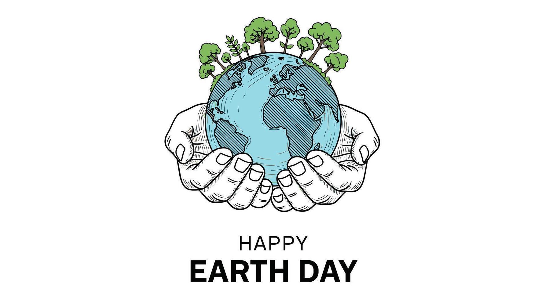 Celebrate Earth Day Our Responsibility Towards Nature A Green World Sustainable Development vector