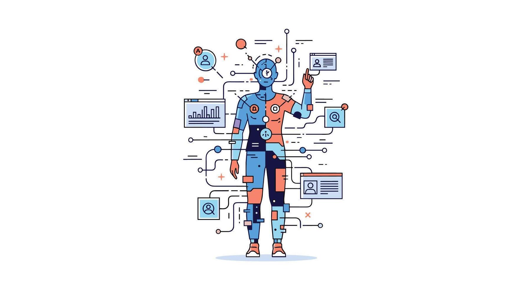 The Impact of Artificial Intelligence on the Future of Work and Society Development vector