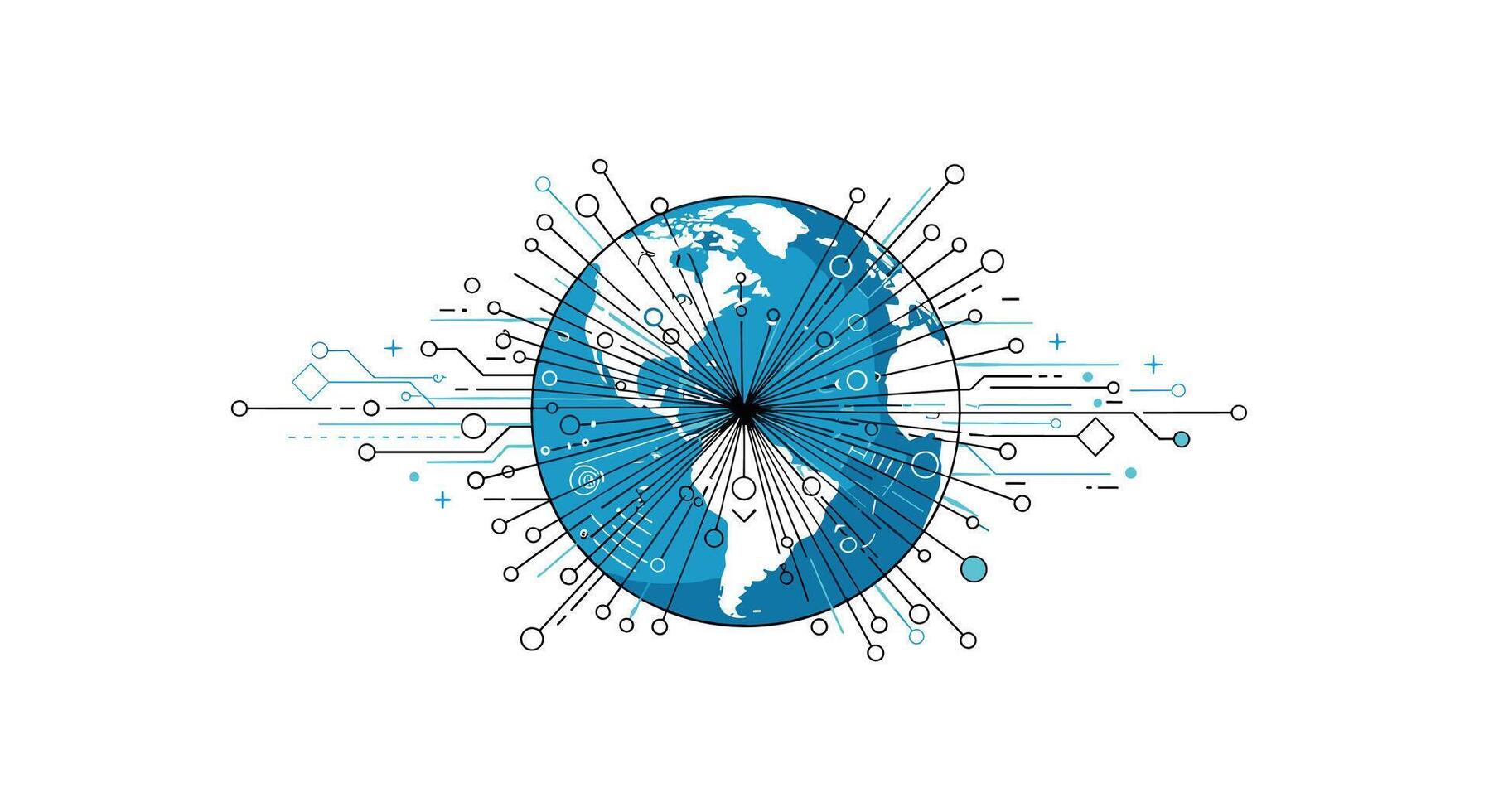 Global Interconnectivity and Technological Advancement Represented Through a Geometric Globe Concept Art vector