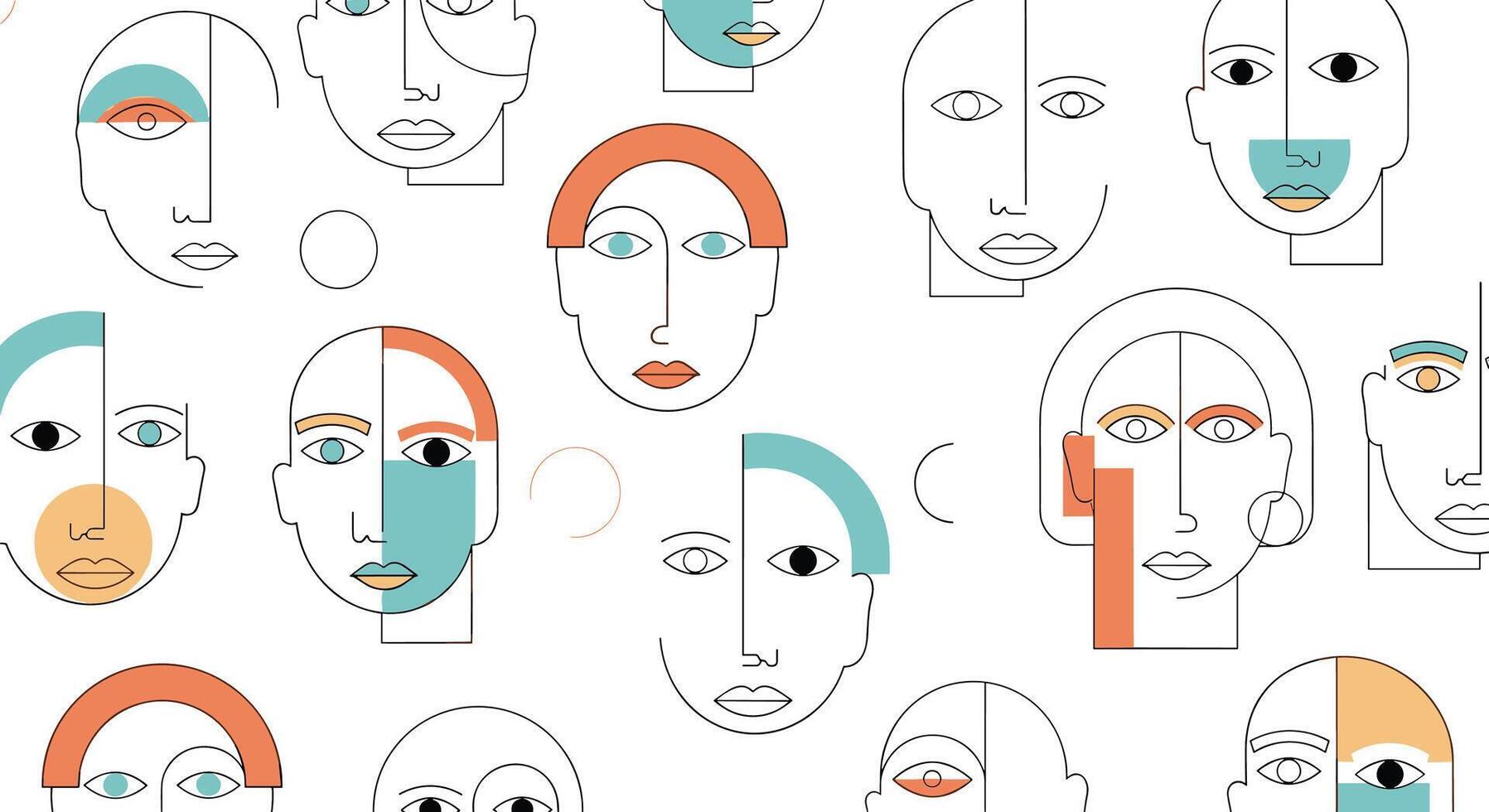 Diverse Facial Expressions A Study of Human Emotion and Communication Represented Artistically vector