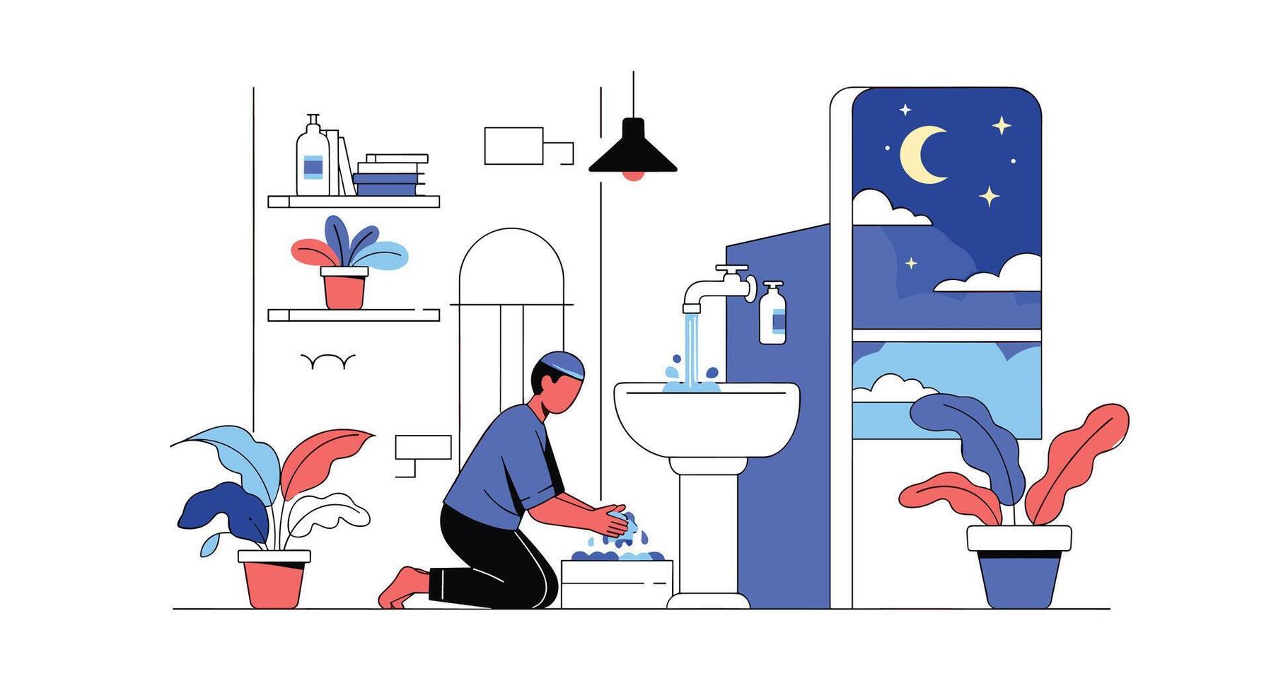 Maintaining Hygiene and Personal Care Routines A Journey to Healthy Living and Well-Being vector